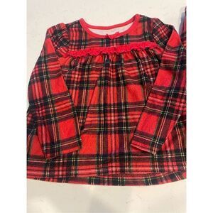 Girls Red Flannel Christmas Pajama Set Size 4T
